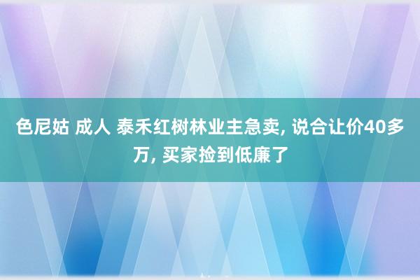 色尼姑 成人 泰禾红树林业主急卖， 说合让价40多万， 买家捡到低廉了
