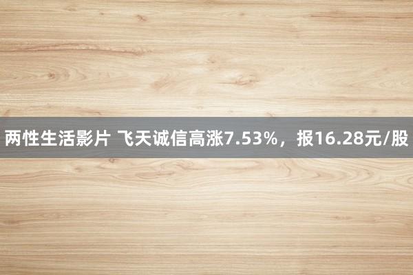 两性生活影片 飞天诚信高涨7.53%，报16.28元/股