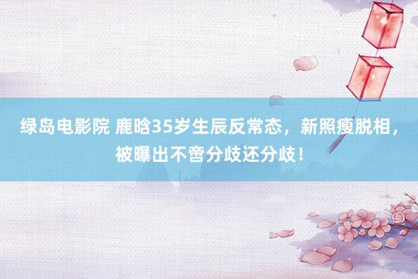 绿岛电影院 鹿晗35岁生辰反常态，新照瘦脱相，被曝出不啻分歧还分歧！